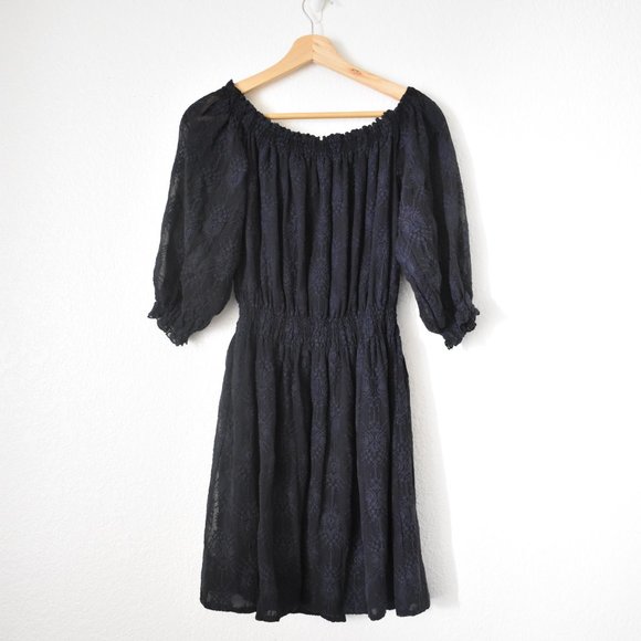 Rebecca Taylor Selina Silk Embroidered Off-the-Shoulder Dress - Picture 5 of 15